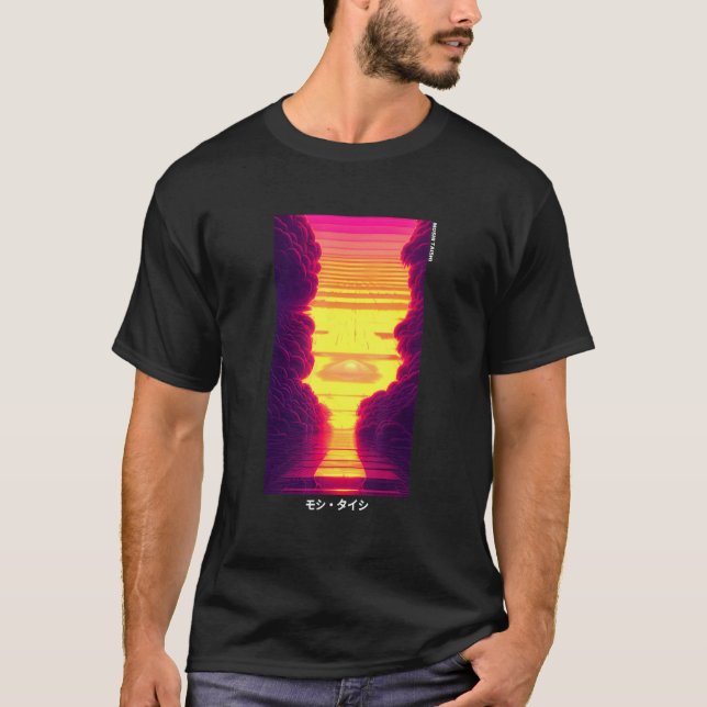 90's Retro Synthwave Japanese Vaporwave Otaku Aest T Shirt (Framsida)