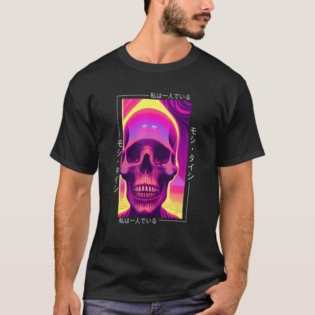 90's Retro Synthwave Japanese Vaporwave Otaku Aest T Shirt (Framsida)