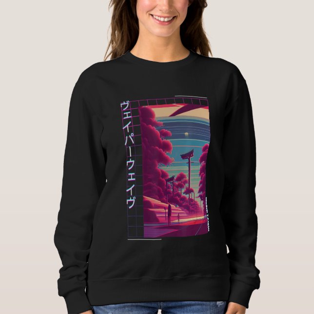 90's Retro Synthwave Japanese Vaporwave Otaku Aest T Shirt (Framsida)