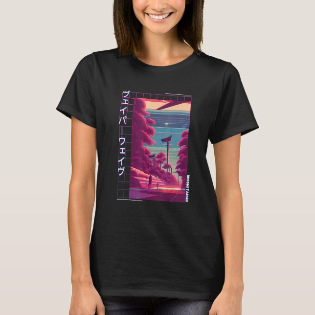 90's Retro Synthwave Japansk Vaporwave Otaku Aest T Shirt (Framsida)