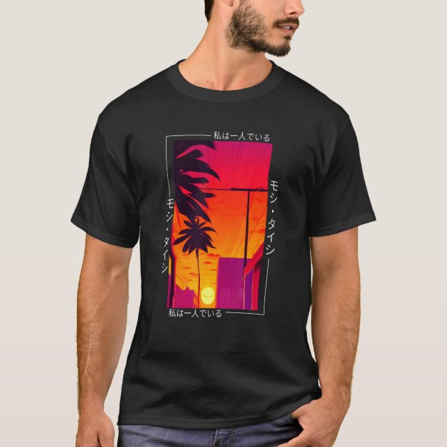 90's Retro Synthwave Japansk Vaporwave Otaku Aest T Shirt (Framsida)