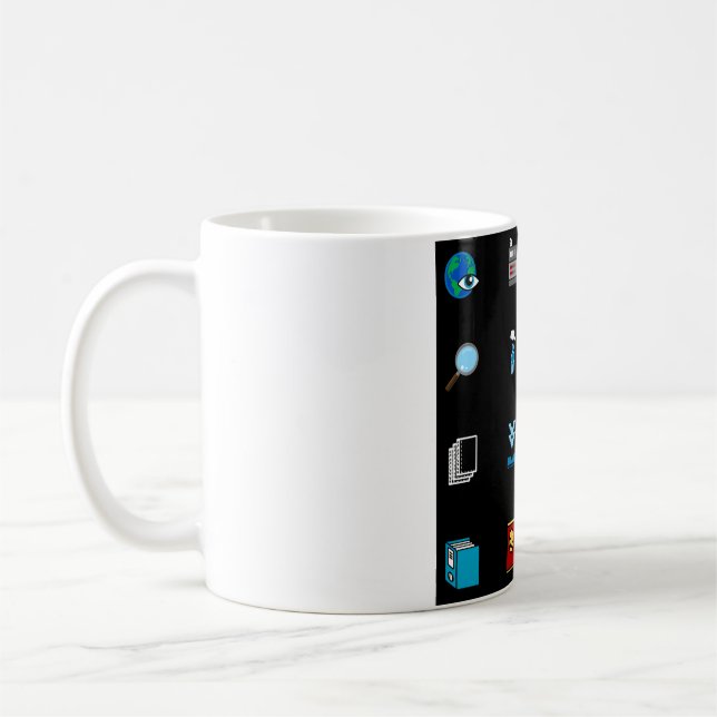 90s Retro Tech and Web Icon Pattern Kaffemugg (Vänster)
