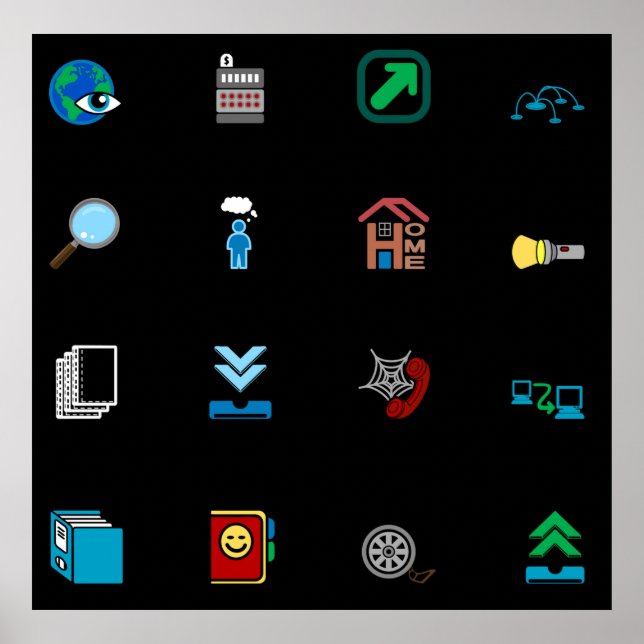 90s Retro Tech and Web Icon Pattern Poster (Framsidan)