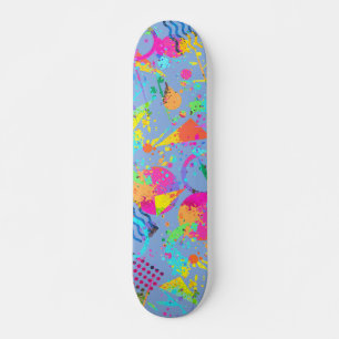 90s Stil-färgad geometrisk retro-grunge i Stil Mini Skateboard Bräda 18,5 Cm