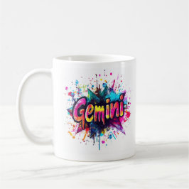 "90s Throwback Gemini: Splatter Paint Mugg" Kaffemugg