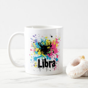 "90s Throwback Libra: Splatter Paint Mugg" Kaffemugg