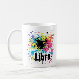 "90s Throwback Libra: Splatter Paint Mugg" Kaffemugg