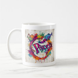 "90s Throwback Pisces: Splatter Paint Mugg" Kaffemugg