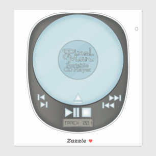 90s Throwback - PixelMan Portable CD Player Sticke Klistermärken