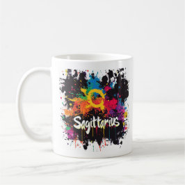 "90s Throwback Sagittarius: Splatter Paint Mugg" Kaffemugg