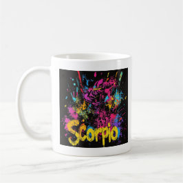 "90s Throwback Scorpio: Splatter Paint Mugg" Kaffemugg