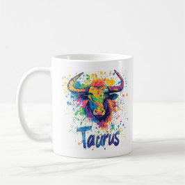"90s Throwback Taurus: Splatter Paint Mugg" Kaffemugg