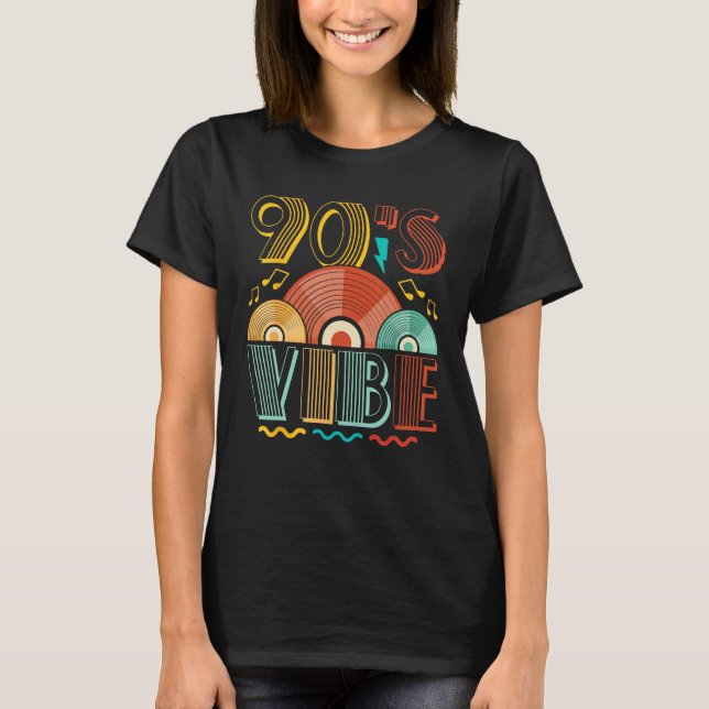 90s Vibe CD 90s Music 1990s Generation Retro Ninet T Shirt (Framsida)
