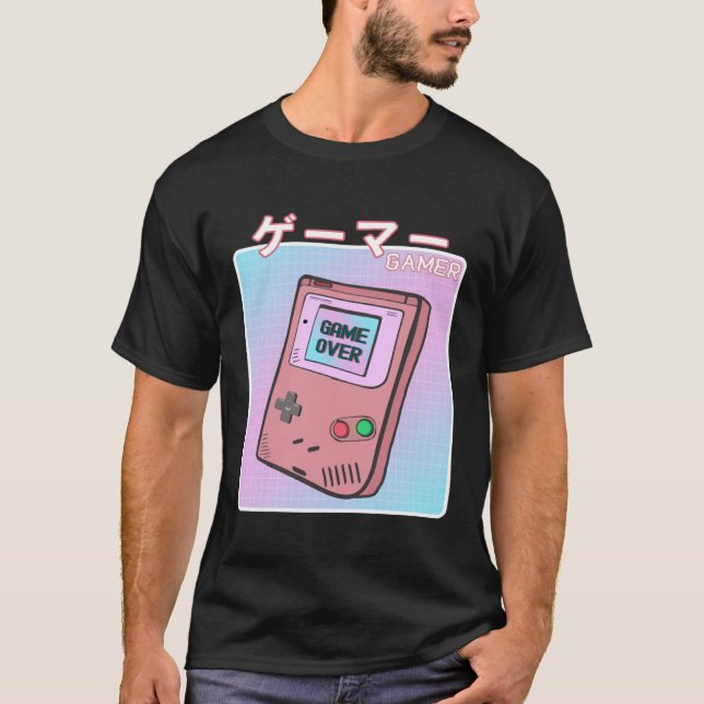 90s Video Game  Japanese Aesthetic Vaporwave Gamer T Shirt (Framsida)