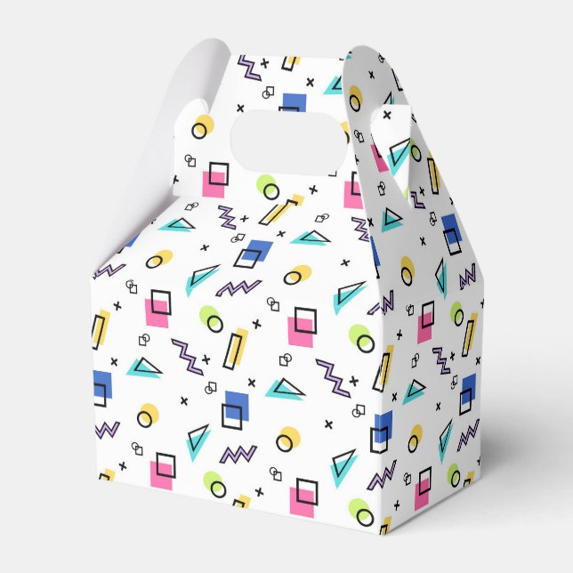 90s Visa enkla former och konturruta Presentaskar (Framsidan Sidan)