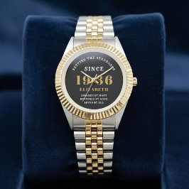 90th Birthday 1936 Elegant Black White Chic Armbandsur