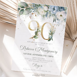 90th birthday Elegant Milestone invitation OSA Kort
