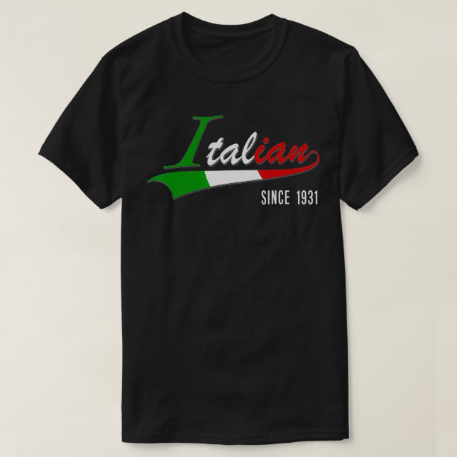 90th Birthday gift Italian Since 1931 90 years bor T Shirt (Design framsida)