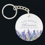 90th Birthday July Birth Flower Gift Custom<br><div class="desc">Elegant summer watercolor blue larkspur flowers create a beautiful floral border at the bottom of this July Birth Flower gift. Larkspur or delphinium flowers are the July birth flower. A trendy font combination gives it a modern aesthetic. All of the text is editable.</div>