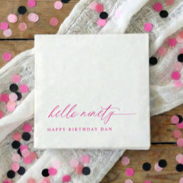 90th Birthday Party Pink Hello 90 Modern Elegant Pappersservett