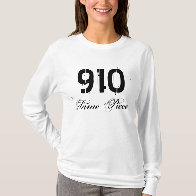 910 Dime bietlångärmad Tee Shirt (Framsida)