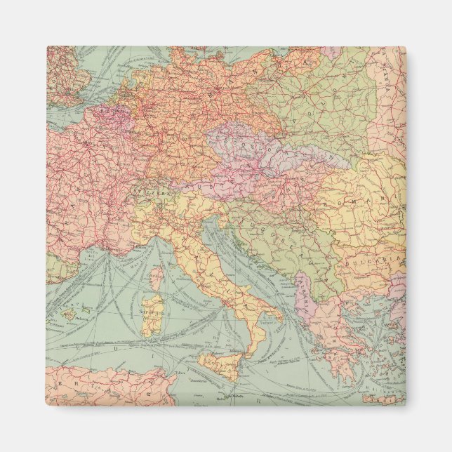 910 Linjer för kommunikation, Centraleuropa Magnet (Framsidan)