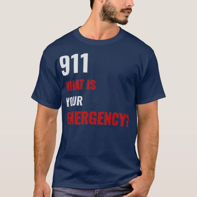 911 Akut Dispatcher First Responder Gifts T Shirt (Framsida)
