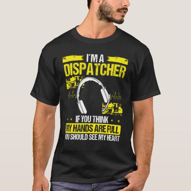 911 Akut för avsändning av brand- och polisstation T Shirt (Framsida)