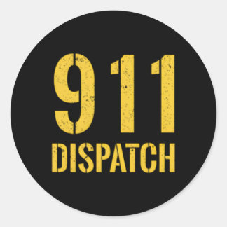 911 Ambulance Dispatcher Gult Line USA flagga Runt Klistermärke