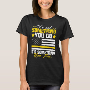 911 Amerikansk Flagga Dispatch er USA Tunn Guld Li T Shirt