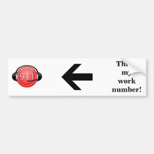 911 är mitt arbete numrerar bildekalet bildekal