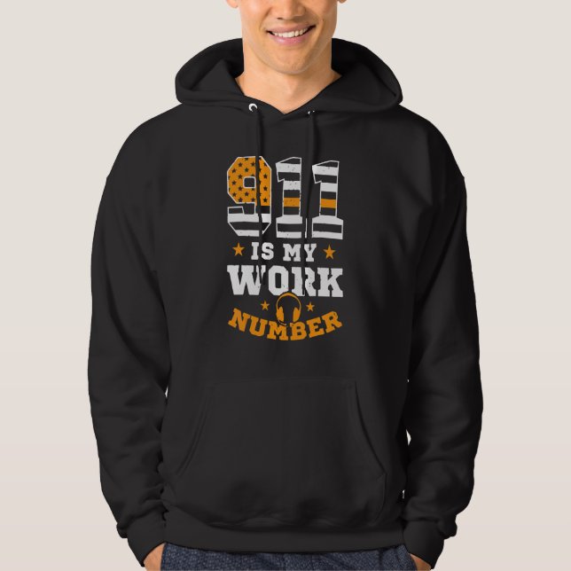 911 är mitt arbetsnummer Dispatcher Hoodie (Framsida)