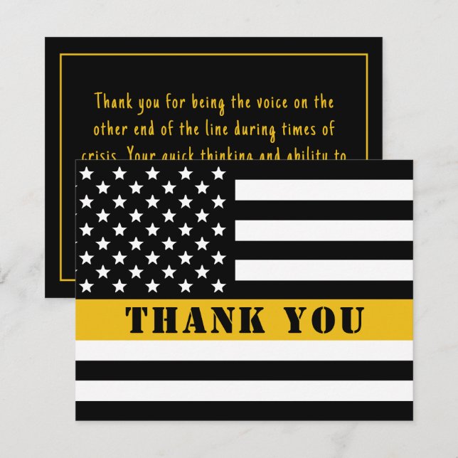 911 Avläsning av Flagga för tunn Guld Tack Kort (Fram/baksida)