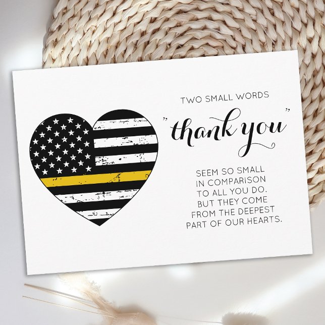 911 Avsändarpolis Thin Guld Line Heart Tack Kort (Skapare uppladdad)