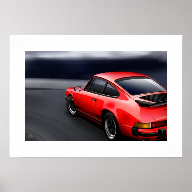 911 Carrera Sports coupe Poster Illustration (Framsidan)