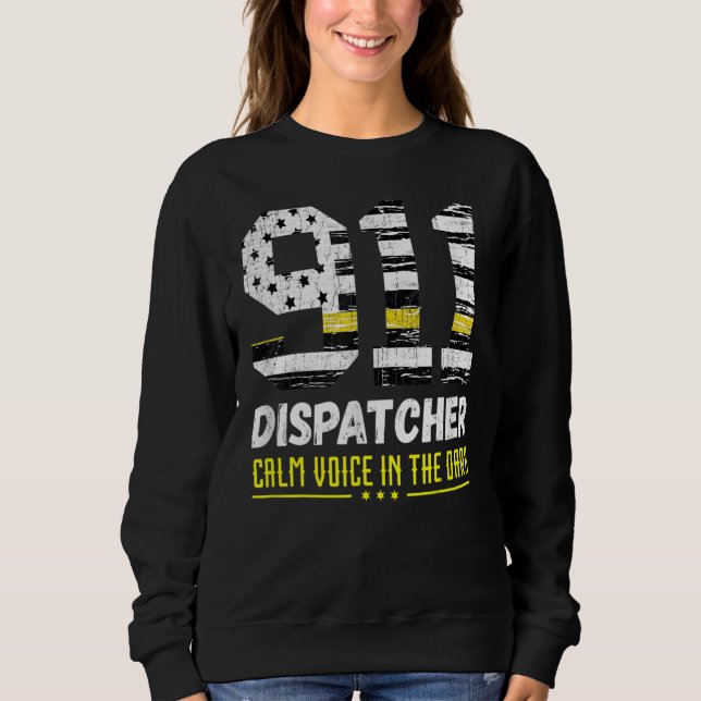 911-dispatch Operatörer  Amerikansk flagga Polis N T Shirt (Framsida)