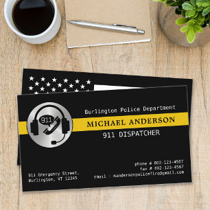 911 Dispatcher Anpassningsbar Logotyp Thin Guld Li Visitkort