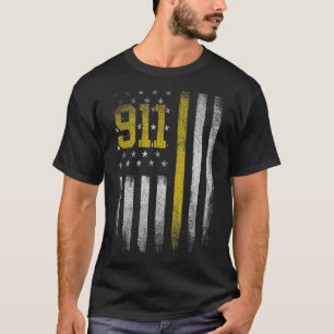 911 Dispatcher Dispatch Us Flagga Police Akut T Shirt