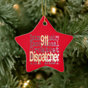 911 Dispatcher Extraordinaire Julgransprydnad Keramik