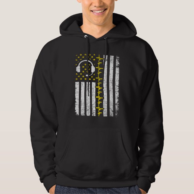 911 Dispatcher Flag Emergency Responder Police Dis Hoodie (Framsida)