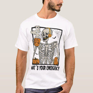911 Dispatcher Halloween Skeleton What Your Emerge T Shirt