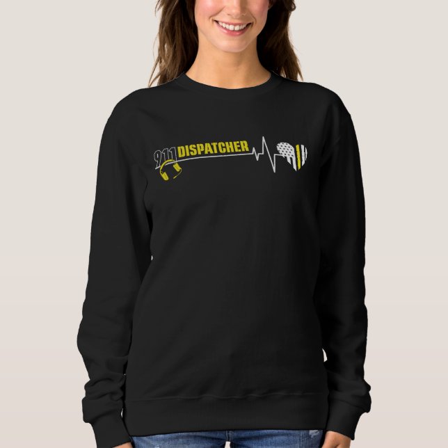 911 Dispatcher Heartbeat Dispatch Operator 911 Dis T Shirt (Framsida)