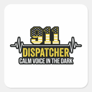 911 Dispatcher Lugn Voice i Mörken Fyrkantigt Klistermärke