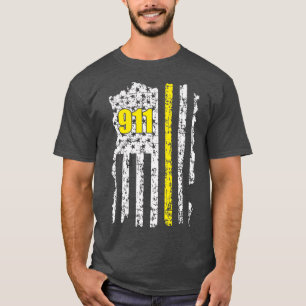 911 Dispatcher Operator American Flagga 911 Operat T Shirt