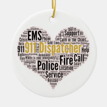 911 Dispatcher Ord Cloud Ceramic Ornament