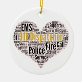 911 Dispatcher Ord Cloud Ceramic Ornament