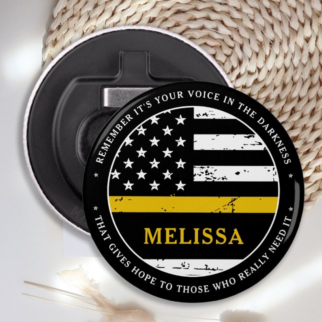 911 Dispatcher Personlig Thin Guld Line Flasköppnare (Skapare uppladdad)