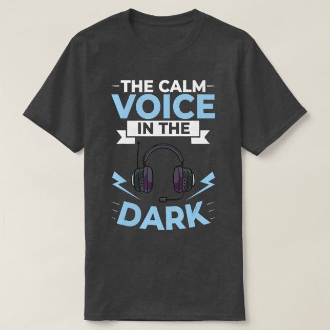 911 Dispatcher Police Gult Line 3 T Shirt (Design framsida)