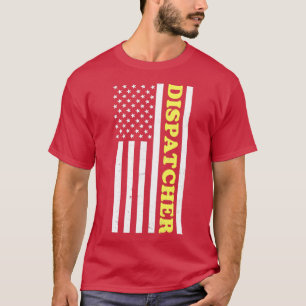 911 Dispatcher Shirt Patriotic US American Flagga T