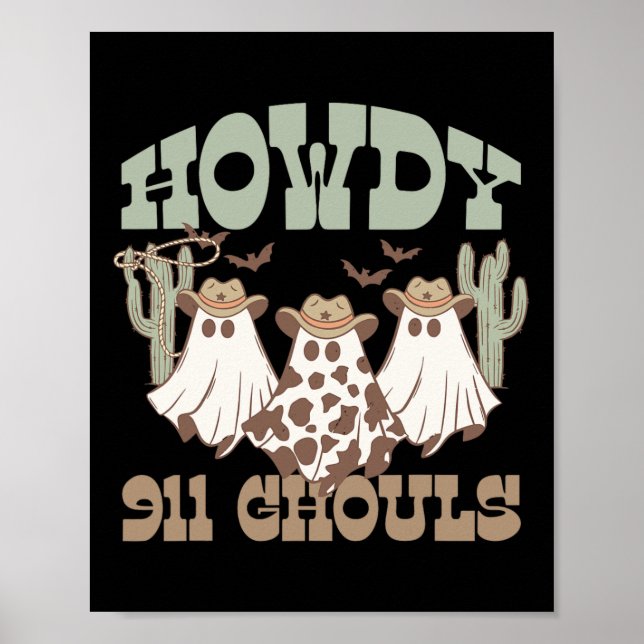 911-dispatcher skickar spöken Halloween Ghost Wes Poster (Framsidan)